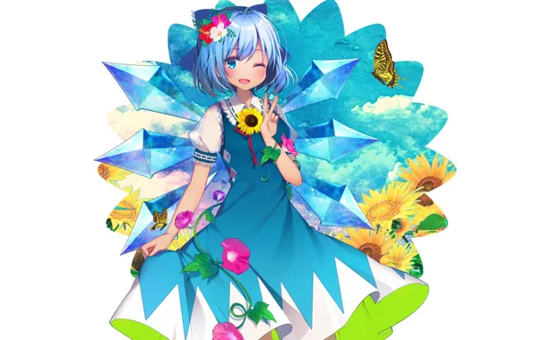 Цветы, арт, девочка, Touhou, Тохо, Тоухоу