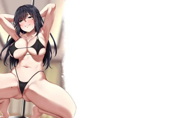 Girl, hot, sexy, wet, boobs, smile, anime, breasts