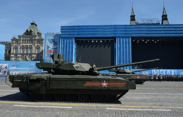 Картинка красная площадь, бронетехника, боевой танк, Армата, Т-14