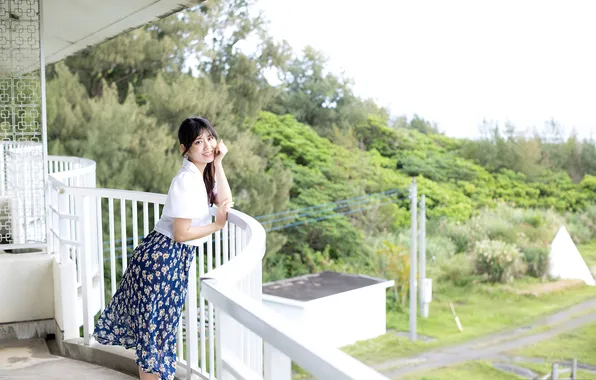 Beautiful, Asian, Model, Smile, Woman, Trees, Pretty, Japanese