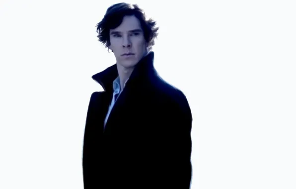 Фон, кино, арт, живопись, Шерлок Холмс, пальто, Бенедикт Камбербэтч, Benedict Cumberbatch