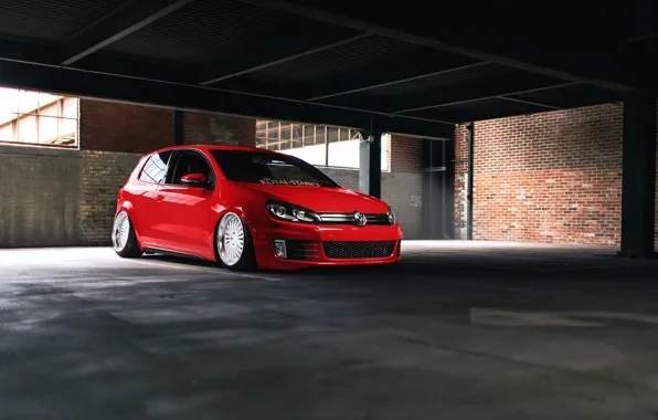 Картинка Volkswagen, red, GTI, mk6