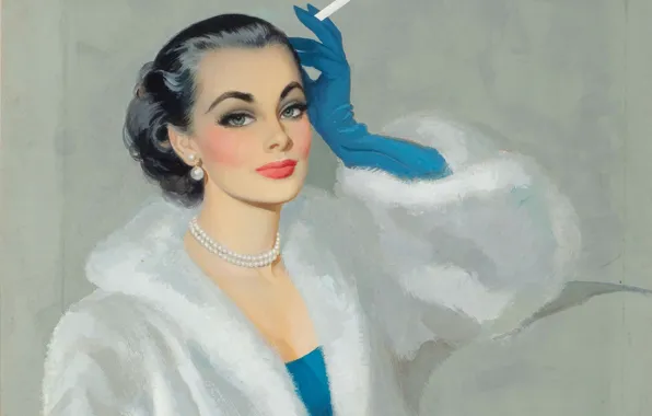 Картинка девушка, портрет, живопись, painting, художник-иллюстратор, Pin Ap, CHARLES GATES SHELDON