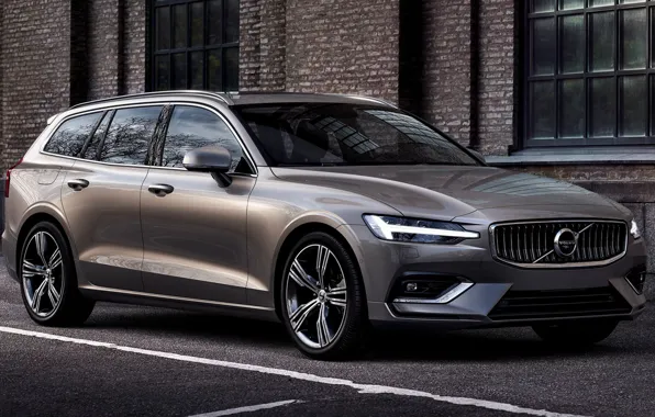 Car, машина, асфальт, город, стена, фары, Volvo, диски