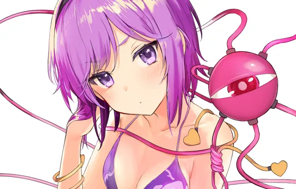 Girl, sexy, cleavage, pink hair, boobs, anime, beautiful, short hair
