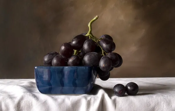 Картинка черный, виноград, фрукты, натюрморт