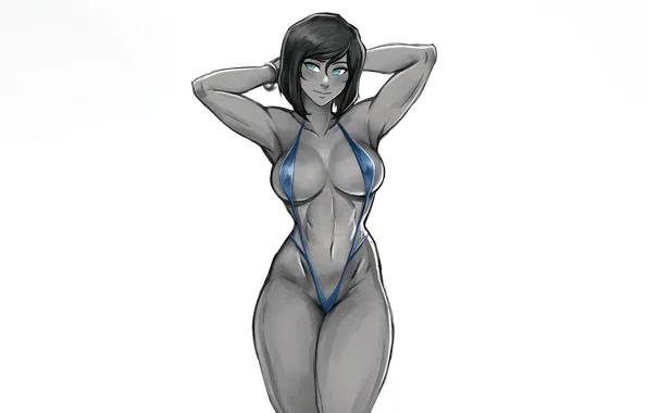 Girl, sexy, cleavage, boobs, anime, beautiful, short hair, pretty