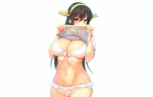 Girl, sexy, cleavage, long hair, boobs, sexy girl, anime, beautiful
