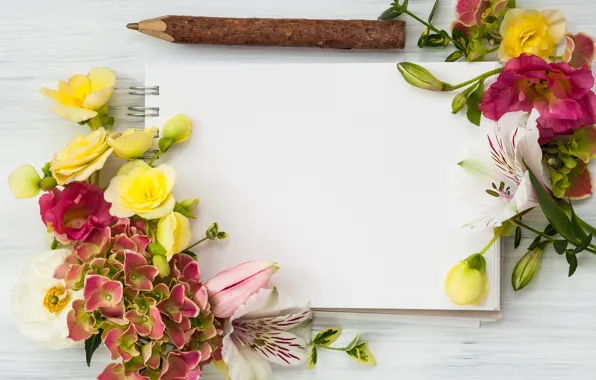 Цветы, wood, flowers, beautiful, композиция, frame, floral