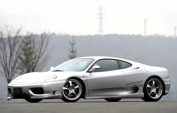 Феррари, серебристая, 360 модена, ferrari 360, modena