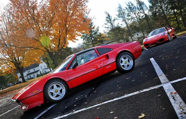 Картинка осень, F430, Ferrari, GTS, 328