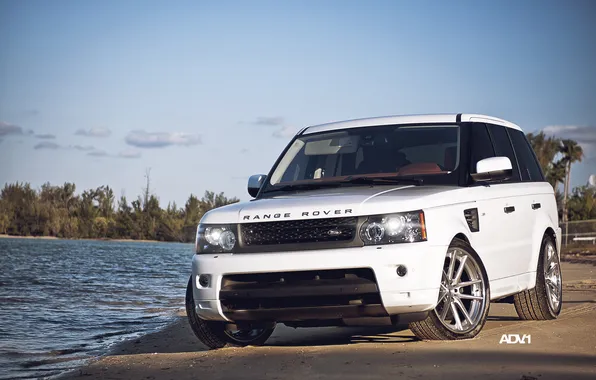 Море, машина, небо, джип, Land Rover, Range New