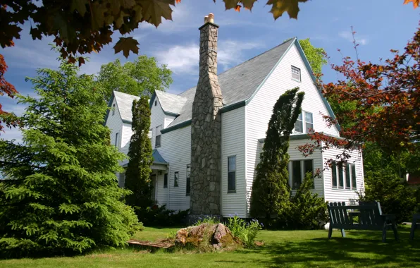 Деревья, дом, сад, Канада, особняк, Grand Falls-Windsor