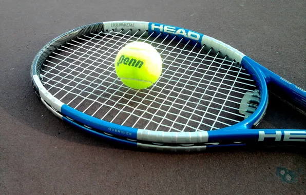 Картинка мяч, ракетка, теннис, корт