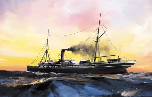Волны, корабль, Transatlantic Ships, britannia