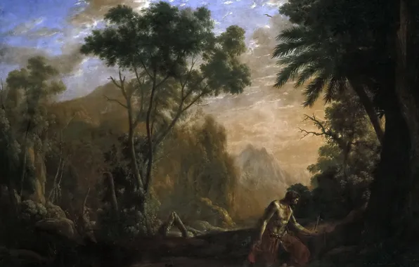 Картинка картина, Клод Лоррен, Пейзаж со Святим Онофрием