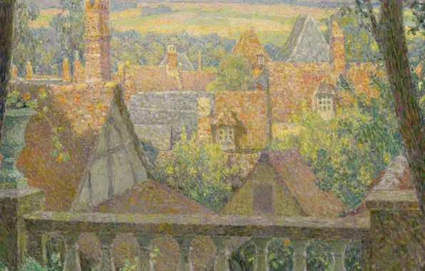 Пейзаж, картина, Henri Le Sedaner, Анри Ле Сиданэ, На Крышах