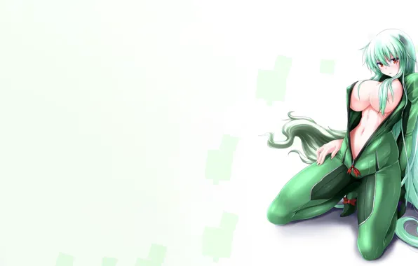 Girl, sexy, cleavage, long hair, boobs, anime, beautiful, red eyes