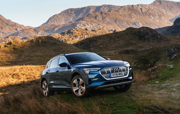 Audi, E-Tron, гористая местность, 2019, UK version