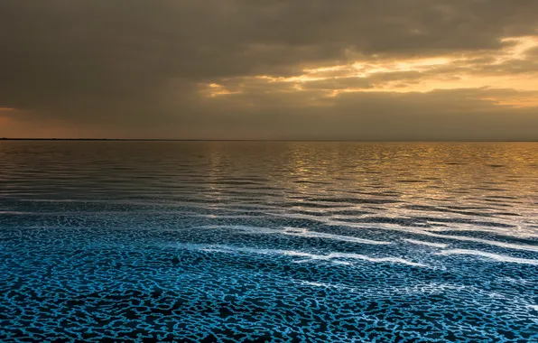 Море, небо, пейзаж, закат