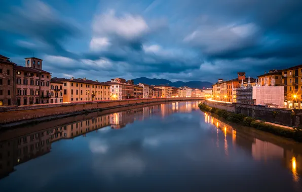 Картинка Italy, architecture, Pisa, building, Toscana, waterfront