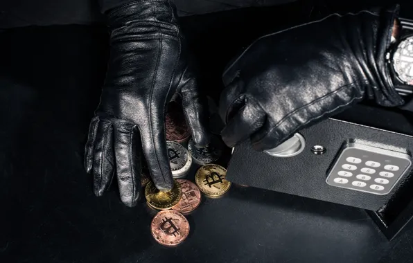 Gloves, coin, bitcoin
