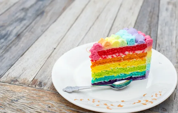 Радуга, colorful, торт, rainbow, cake, Happy, День Рождения, Birthday