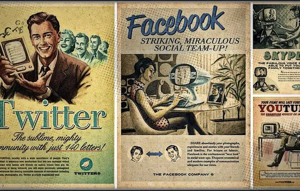 Картинка vintage, hi-tech, facebook, twitter