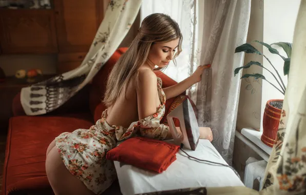 Попка, девушка, модель, платье, Nick Kashuba, Николай Кашуба