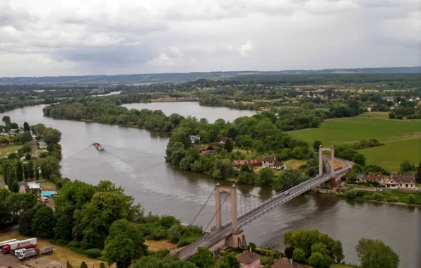 City, river, town