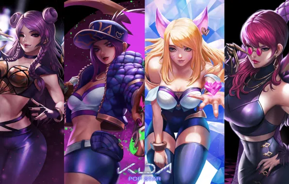 Akali, Ahri, Evelynn, League Of Legends, Kai'Sa