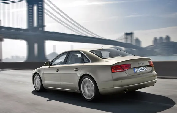 Мост, город, Audi, Ауди, A8 2012