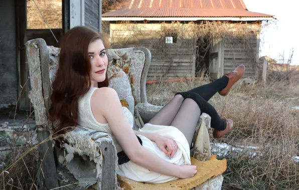 Взгляд, девушка, дома