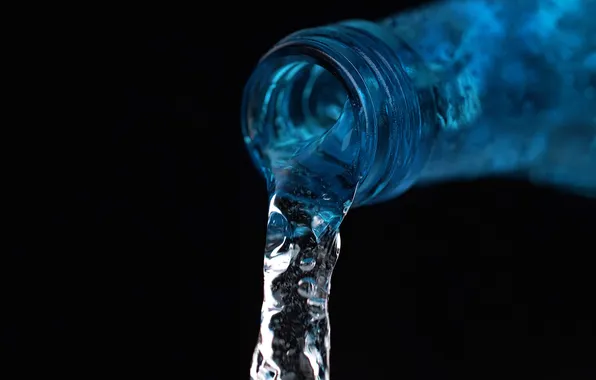 Water, night, bottle, 8K