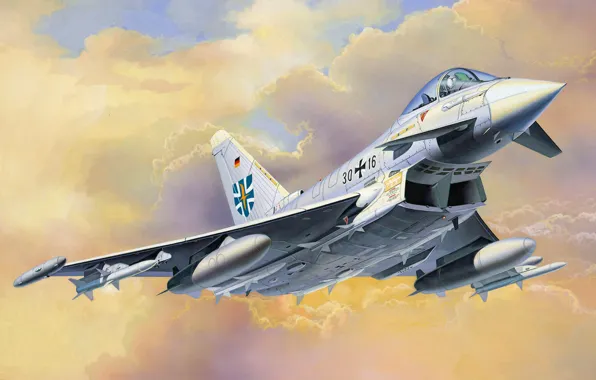 War, art, airplane, painting, aviation, jet, Eurofighter Typhoon