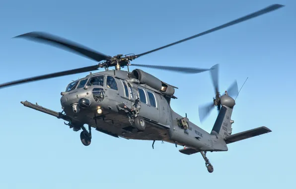 Небо, вертолёт, летит, Sikorsky HH-60G Pavehawk