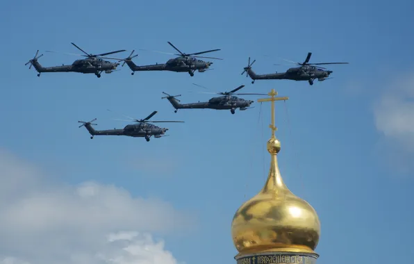 Картинка полет, ударные, вертолёты, Mi-28