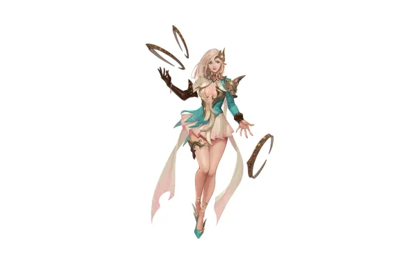 Girl, Art, Style, Illustration, Minimalism, Dress, Wizard, Figure