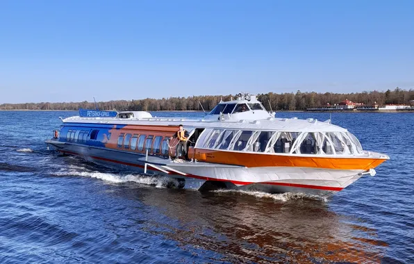 Теплоход, Метеор, на подводных крыльях