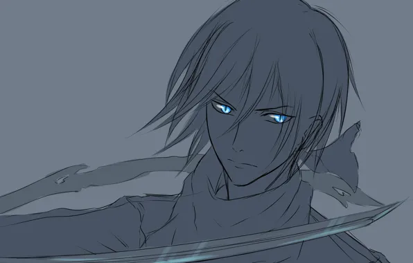 Взгляд, арт, Бог, Бездомный Бог, Noragami, Ято