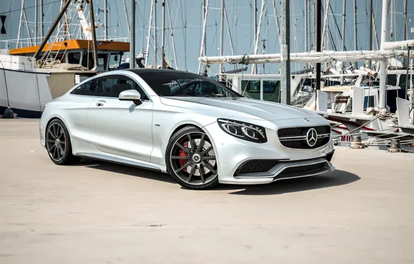 Mercedes-Benz, Авто, Причал, Яхты, Машина, Серый, День, Мачты