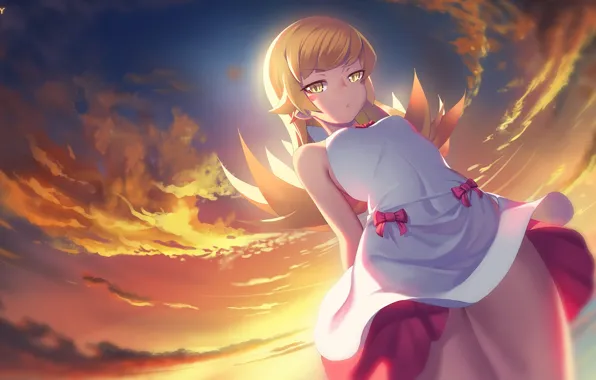 Anime, art, bakemonogatari, oshino shinobu, monogatari, истории монстров