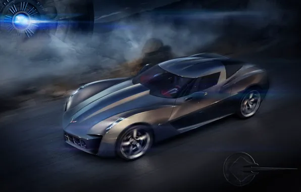 Картинка скорость, концепт, Chevrolet Corvette Stingray