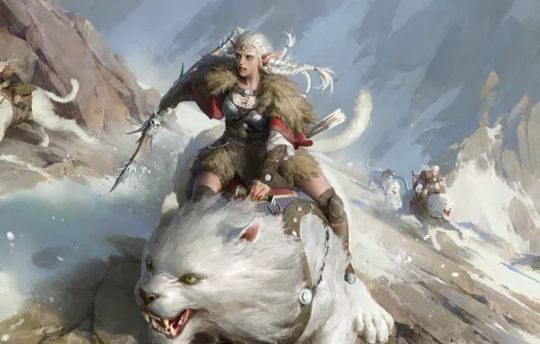 Снег, горы, воин, зверь, Clash Of Wonders