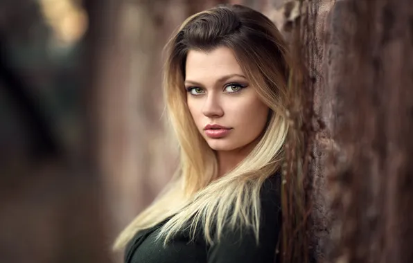 Взгляд, модель, портрет, макияж, прическа, блондинка, красотка, позирует