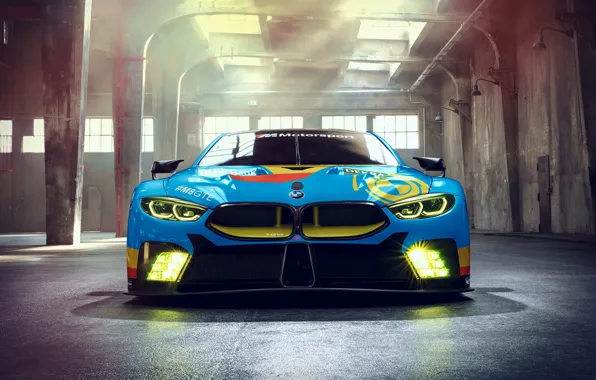 Гоночное авто, вид спереди, 2018, GTE, BMW M8