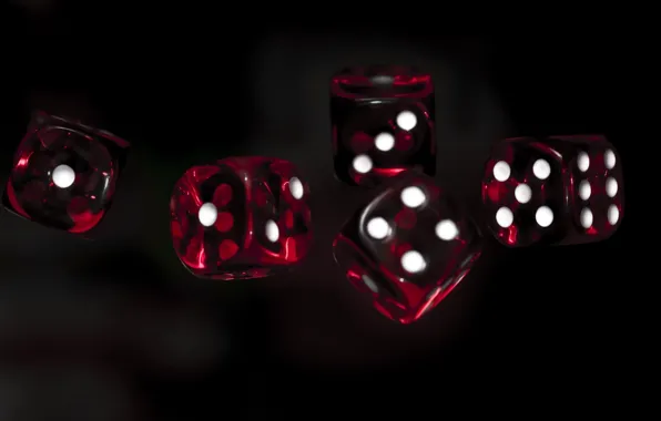 Макро, игра, кости, чёрный фон
