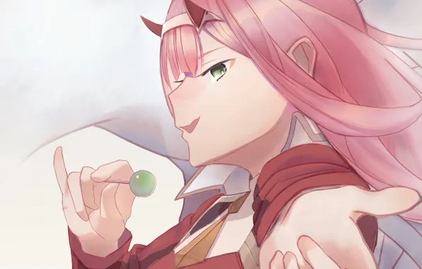 Девушка, аниме, арт, 002, Darling In The Frankxx, Милый во Франксе, Zero Two