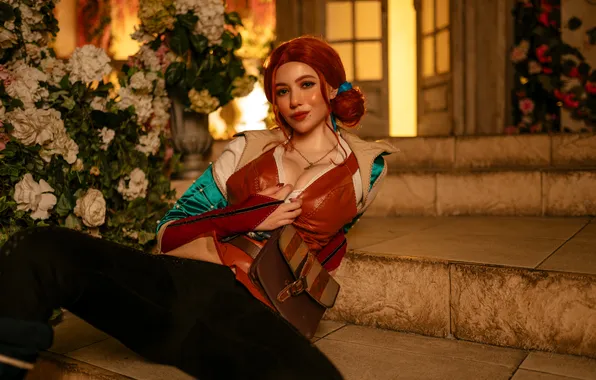 Картинка The Witcher, boobs, redhead, cosplay, Triss Merigold, Alina Becker