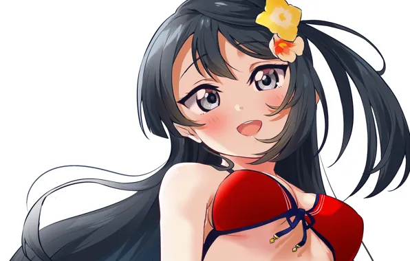 Girl, sexy, cleavage, long hair, boobs, anime, beautiful, pretty